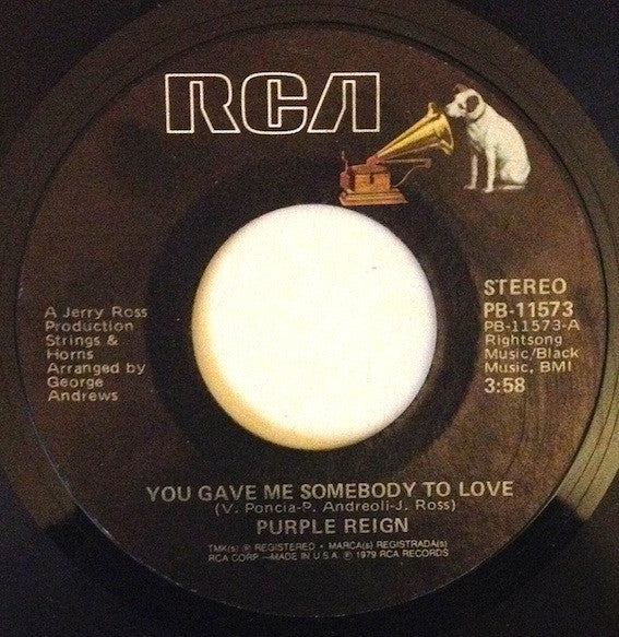 Purple Reign : You Gave Me Somebody To Love / Can't Keep A Good Man Down (7",45 RPM,Single)