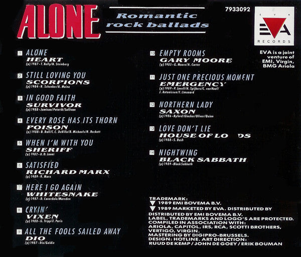 Various : Alone - Romantic Rock Ballads (Compilation)
