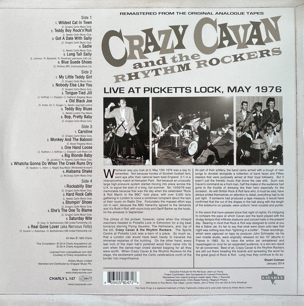 Crazy Cavan And The Rhythm Rockers : Live At Picketts Locks, May 1976 (10",Compilation,Remastered,Stereo)