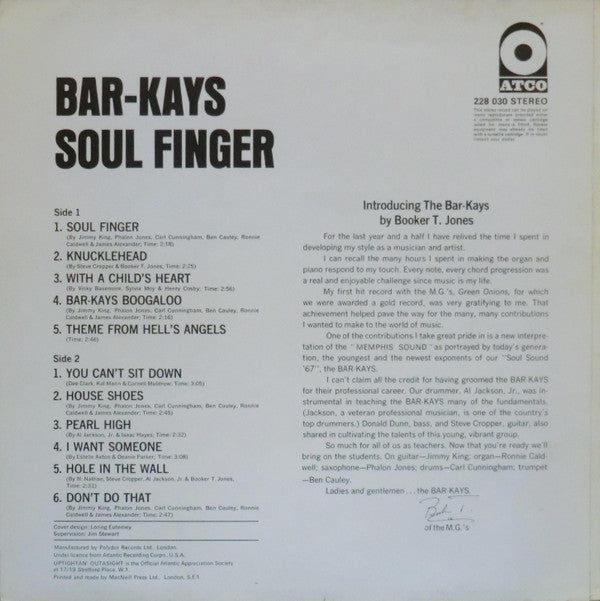 Bar-Kays : Soul Finger (LP,Album,Stereo)