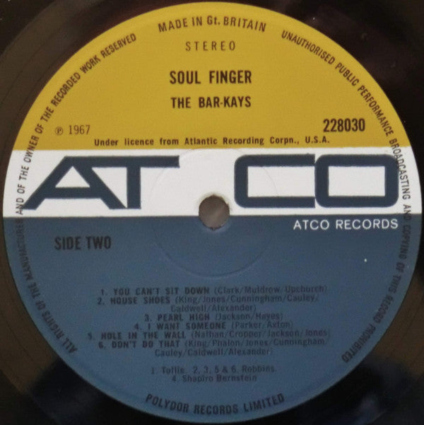 Bar-Kays : Soul Finger (LP,Album,Stereo)