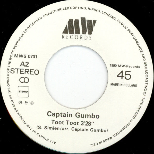 Captain Gumbo : Allons A Lafayette / Toot Toot (7",45 RPM,Single,Stereo)