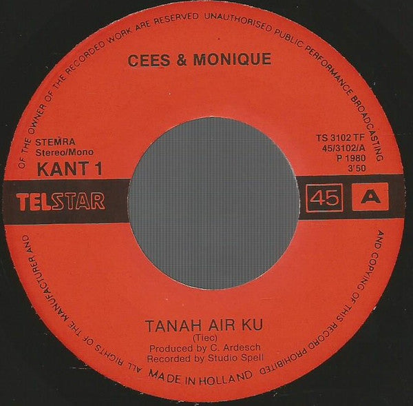 Cees En Monique : Tanah Air Ku (7",45 RPM,Single)