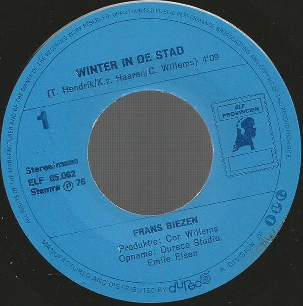 Frans Biezen : Winter In De Stad (7",45 RPM,Single)