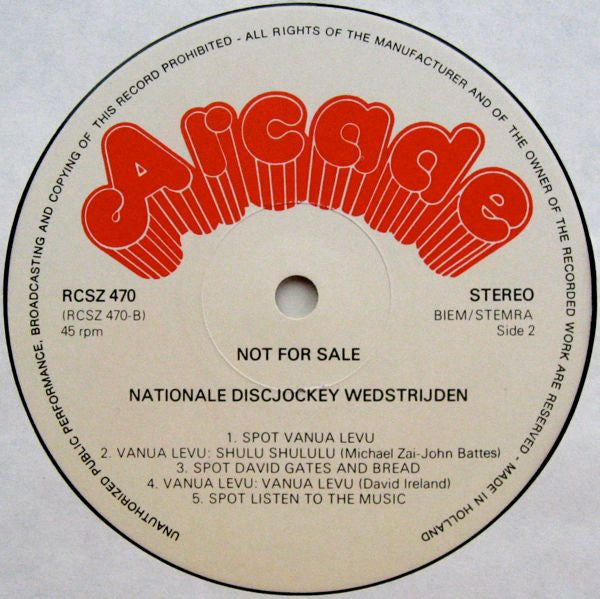 Various : Nationale Discotheek Kampioenschappen 1981  (12",45 RPM,Promo)