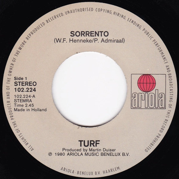 Turf : Sorrento (7",45 RPM,Single)