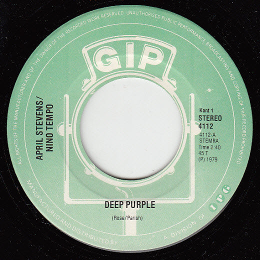 April Stevens & Nino Tempo* : Deep Purple (7", Single)