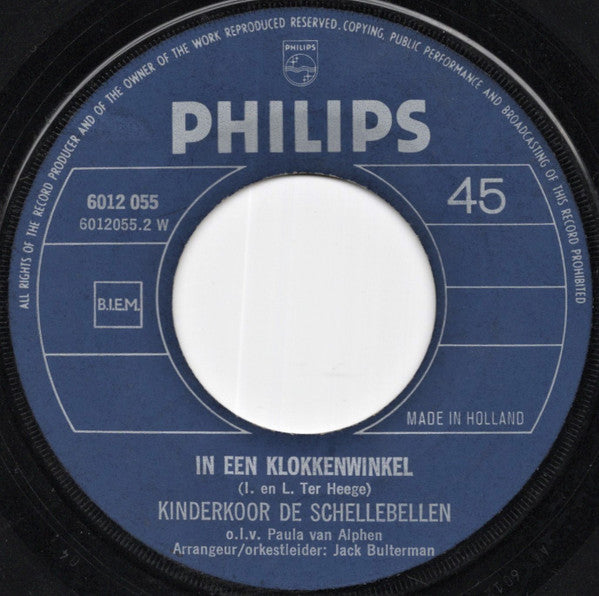 De Schellebellen o.l.v. Paula van Alphen : Pippi Langkous (7",45 RPM,Single)
