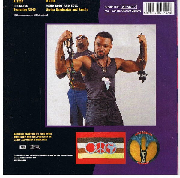Afrika Bambaataa & Family Featuring UB40 : Reckless (7",45 RPM,Single,Stereo)