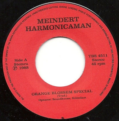 Meindert Derks : Harmonicaman (7",45 RPM,Single,Stereo)