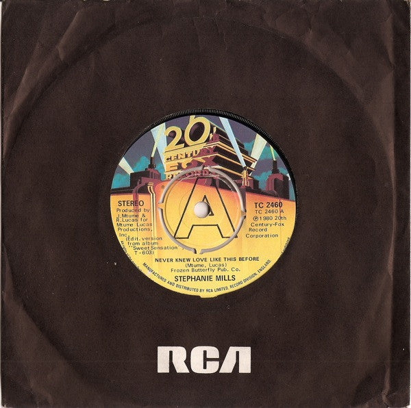 Stephanie Mills : Never Knew Love Like This Before (7",45 RPM,Single,Stereo)