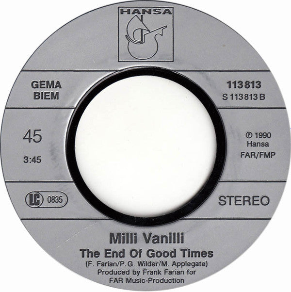 Milli Vanilli : Keep On Running (7",45 RPM,Single,Stereo)