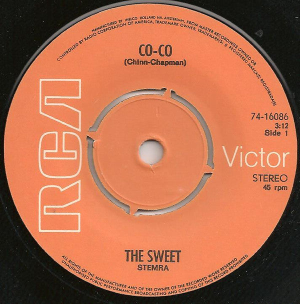 The Sweet : Co-Co (7",45 RPM,Single,Stereo)
