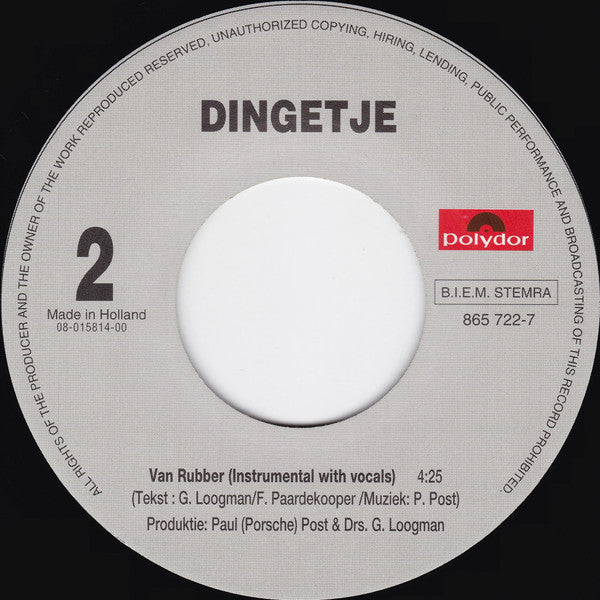 Dingetje : Kaplaarzen (De Rubberen Laarzen) (7",45 RPM,Single)