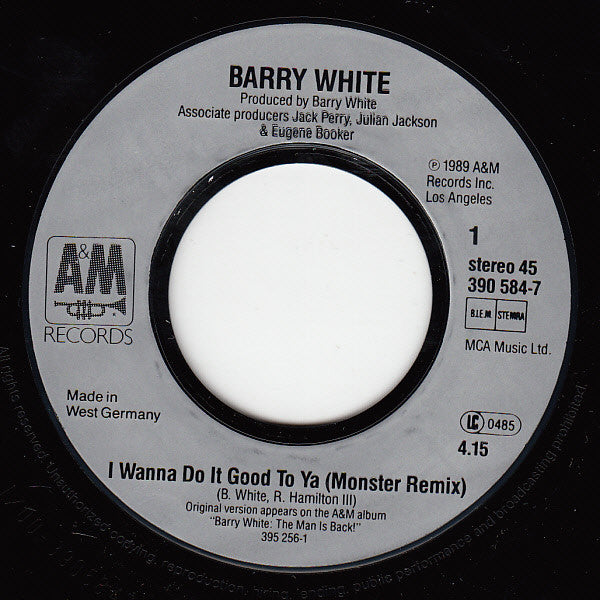Barry White : I Wanna Do Good To Ya (Monster Remix) (7",45 RPM,Single,Stereo)