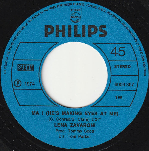 Lena Zavaroni : Ma! (He's Making Eyes At Me) (7",45 RPM,Single)