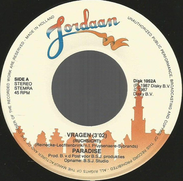 Paradise (63) : Vragen (7",45 RPM,Single,Stereo)