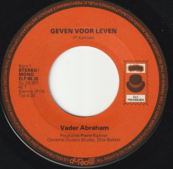Vader Abraham : Geven Voor Leven (7",45 RPM,Single)