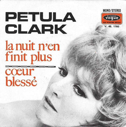 Petula Clark : La Nuit N'en Finit Plus (7",45 RPM,Single,Stereo)