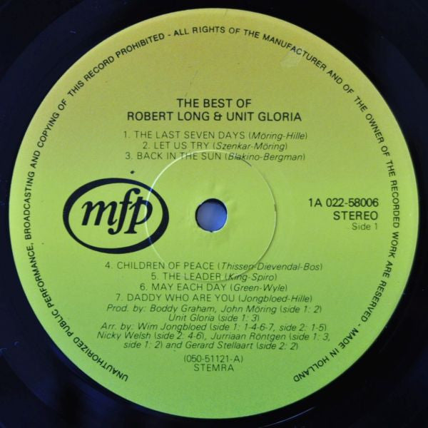 Robert Long & Unit Gloria : The Best Of Robert Long & Unit Gloria (LP,Compilation)