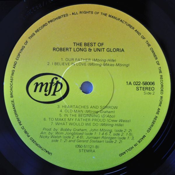 Robert Long & Unit Gloria : The Best Of Robert Long & Unit Gloria (LP,Compilation)