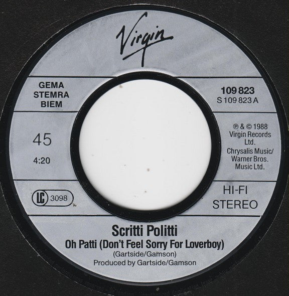 Scritti Politti + Miles Davis : Oh Patti (7",45 RPM,Single,Stereo)