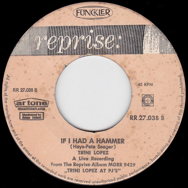 Trini Lopez : A-me-ri-ca / If I Had A Hammer (7",45 RPM,Single)