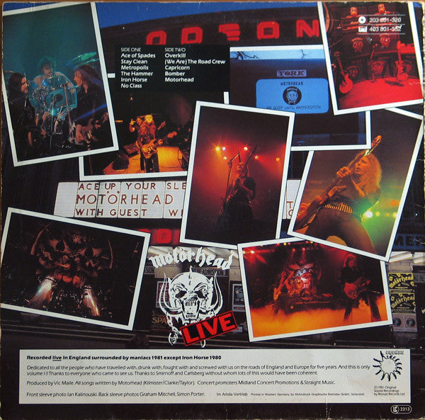 Motörhead : No Sleep 'til Hammersmith (LP,Album,Stereo)