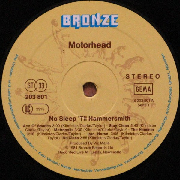 Motörhead : No Sleep 'til Hammersmith (LP,Album,Stereo)