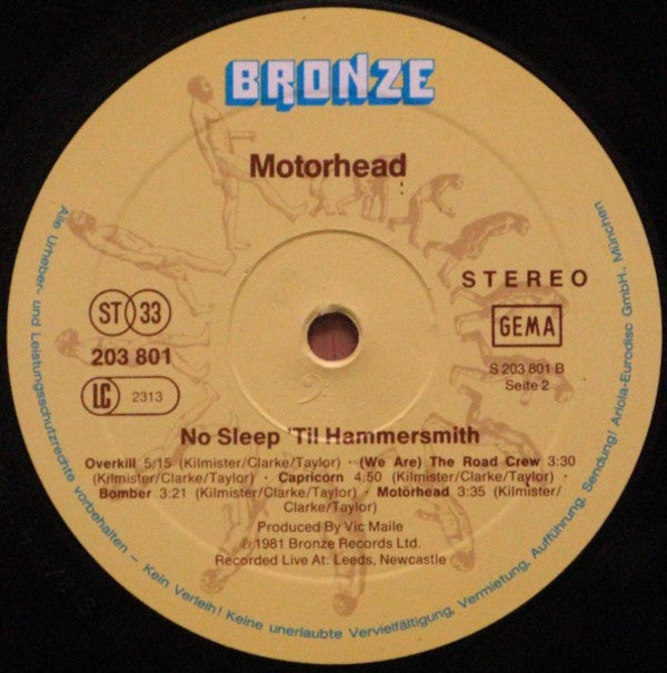 Motörhead : No Sleep 'til Hammersmith (LP,Album,Stereo)