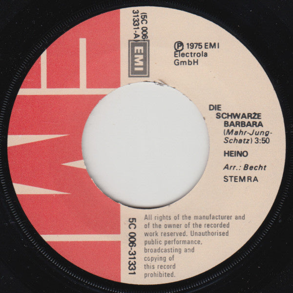 Heino : Die Schwarze Barbara / Böhmerwald (7",45 RPM,Single)