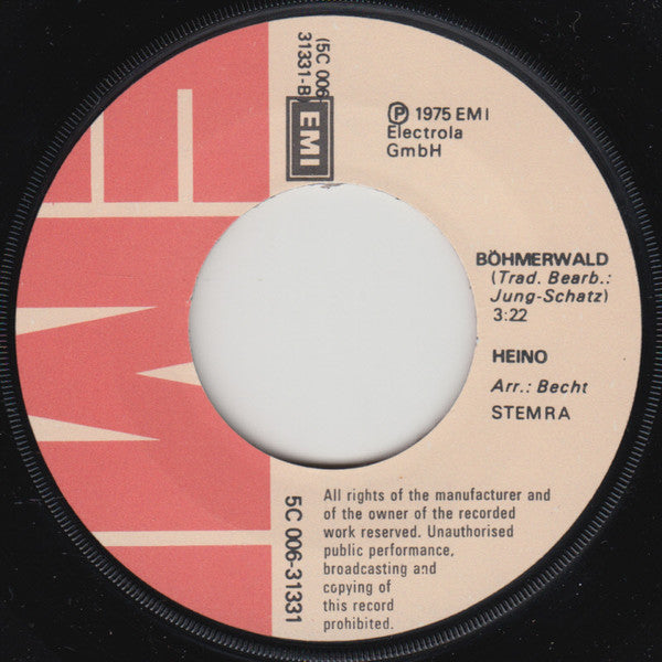 Heino : Die Schwarze Barbara / Böhmerwald (7",45 RPM,Single)