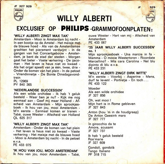 Willy Alberti : Willy Alberti Zingt Max Tak (7",45 RPM,Single,Mono)