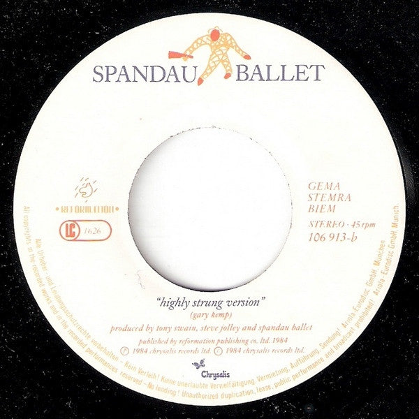 Spandau Ballet : Highly Strung (7",Single,Stereo)