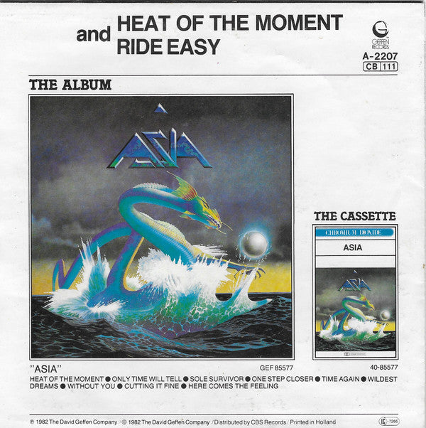 Asia (2) : Heat Of The Moment (7",45 RPM,Single)