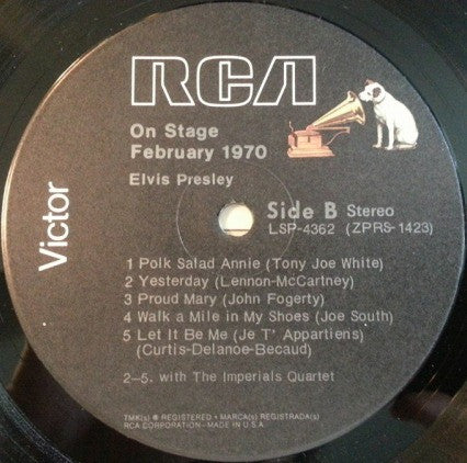 Elvis Presley : On Stage - February, 1970 (LP,Album,Reissue,Stereo)
