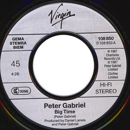 Peter Gabriel : Big Time (7",45 RPM,Single)