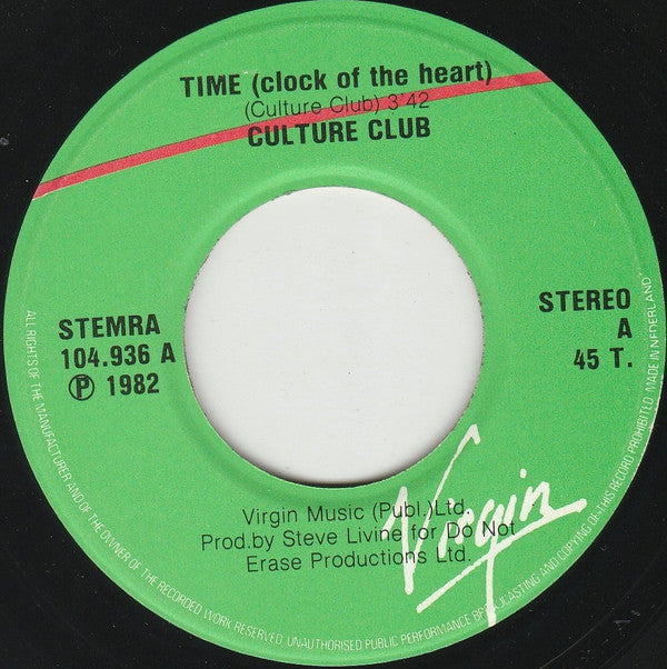Culture Club : Time (Clock Of The Heart) (7",45 RPM,Single,Stereo)