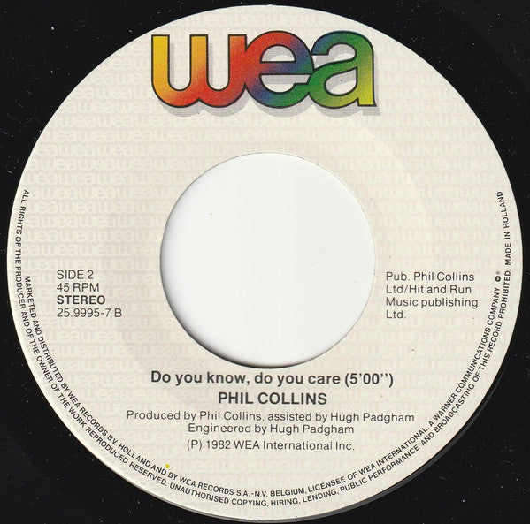 Phil Collins : Thru' These Walls (7",45 RPM,Single,Stereo)