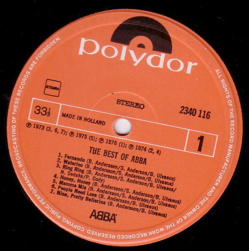 ABBA : The Best Of ABBA - Including: Fernando (LP,Compilation,Reissue)