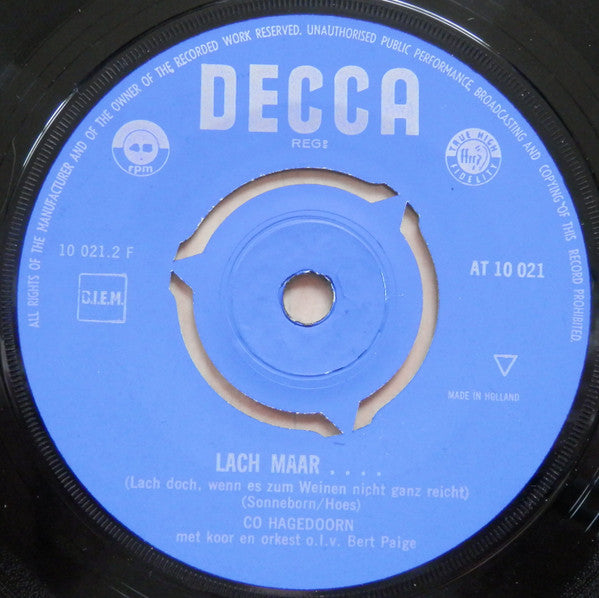Co Hagedoorn : Bonanza / Lach Maar... (Lach Doch...) (7",45 RPM,Single)