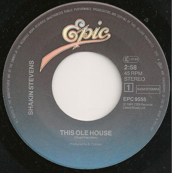 Shakin' Stevens : This Ole House (7",45 RPM,Single,Stereo)