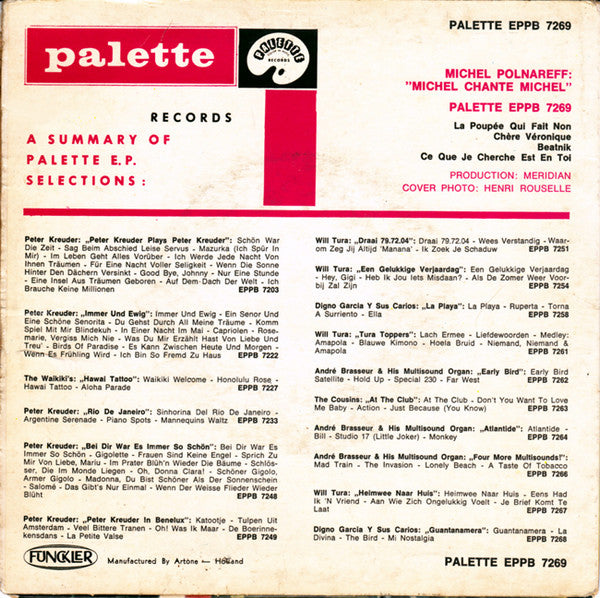 Michel Polnareff : Michel Chante Michel (7",45 RPM,EP)