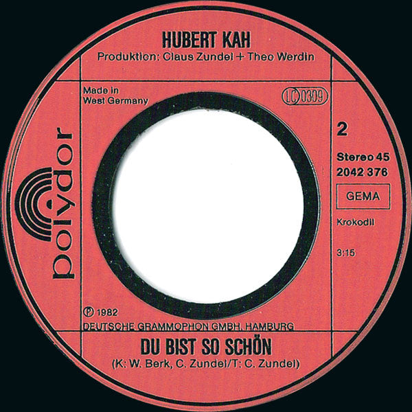 Hubert Kah : Rosemarie (7",45 RPM,Single,Stereo)