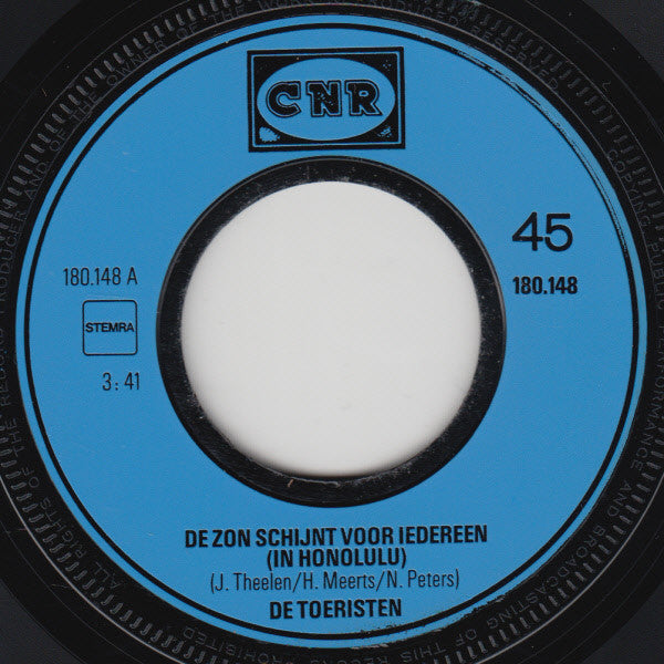 De Toeristen : De Zon Schijnt Voor Iedereen (In Honolulu) (7",45 RPM,Single)