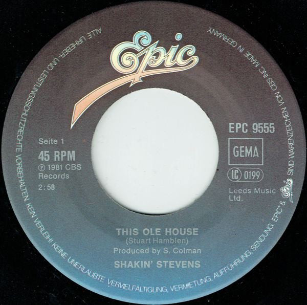 Shakin' Stevens : This Ole House (7",45 RPM,Single)