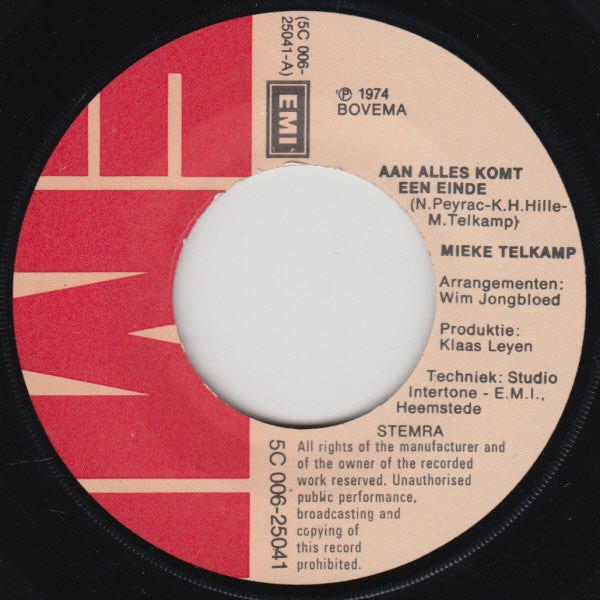 Mieke Telkamp : Aan Alles Komt Een Einde (7",45 RPM,Single)