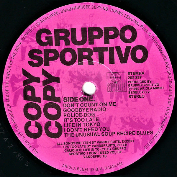 Gruppo Sportivo : Copy Copy (LP,Album,Stereo)
