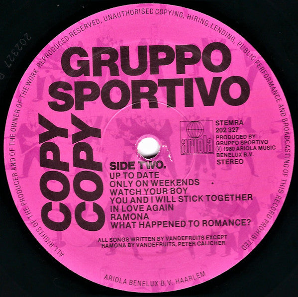 Gruppo Sportivo : Copy Copy (LP,Album,Stereo)