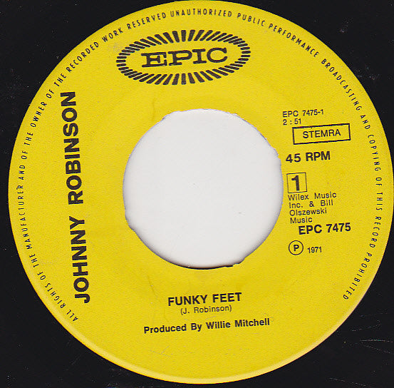 Johnny Robinson : Funky Feet / Don't Take It So Hard (7",45 RPM,Single)